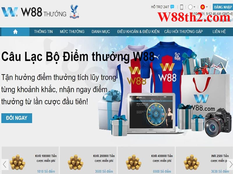 Đổi điểm thưởng W88 Giới hạn nhận điểm